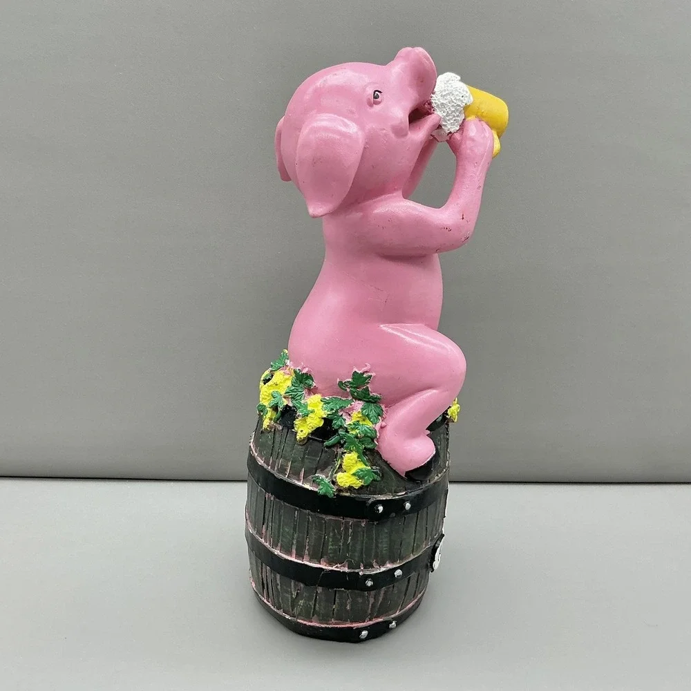 Rince‎ Cochon Pink Pig Beer Tap Handle Barrel Grapes Yellow Mug Bar Figurine